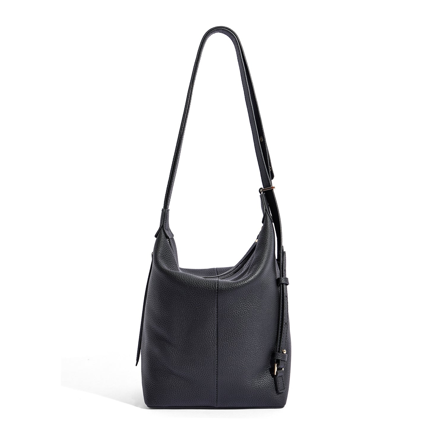 Borsa a secchiello di grande capacità in pelle bovina di primo strato