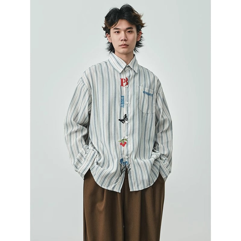 Camicia a maniche lunghe a quadri retrò alla moda