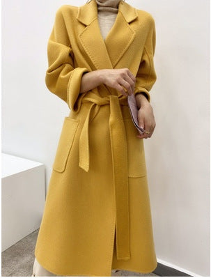 Fashion Double-sided Cashmere Water Ripple Coat