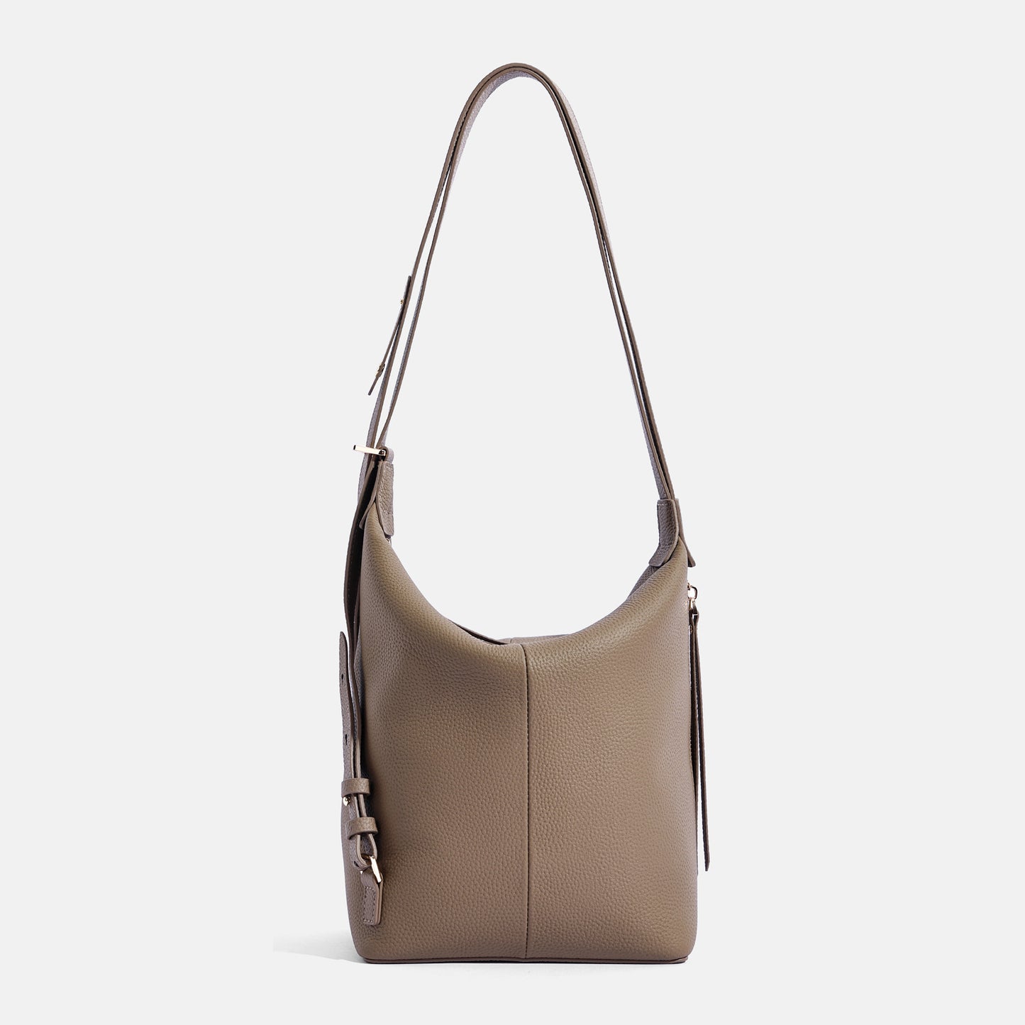 Borsa a secchiello di grande capacità in pelle bovina di primo strato