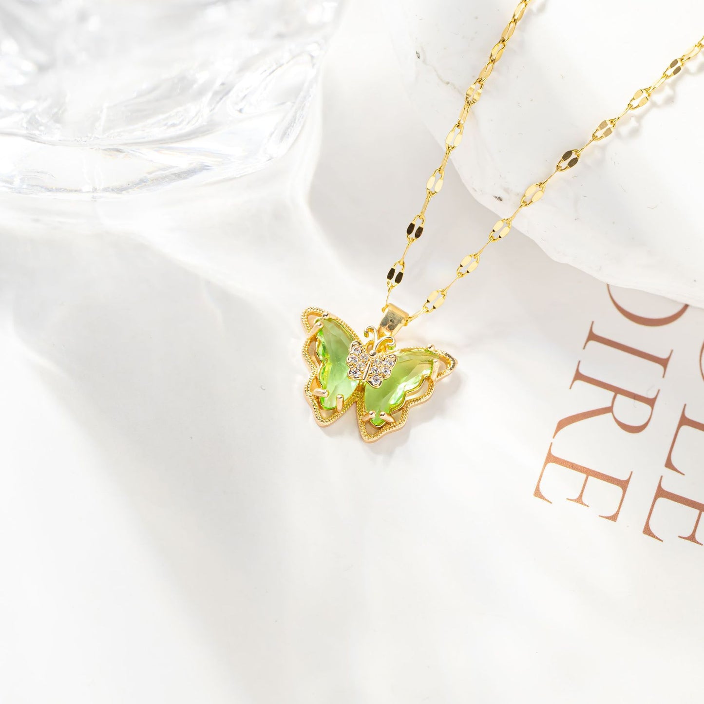 Necklace Female Micro Inlaid Zircon Butterfly Fashion Simple Clavicle Chain