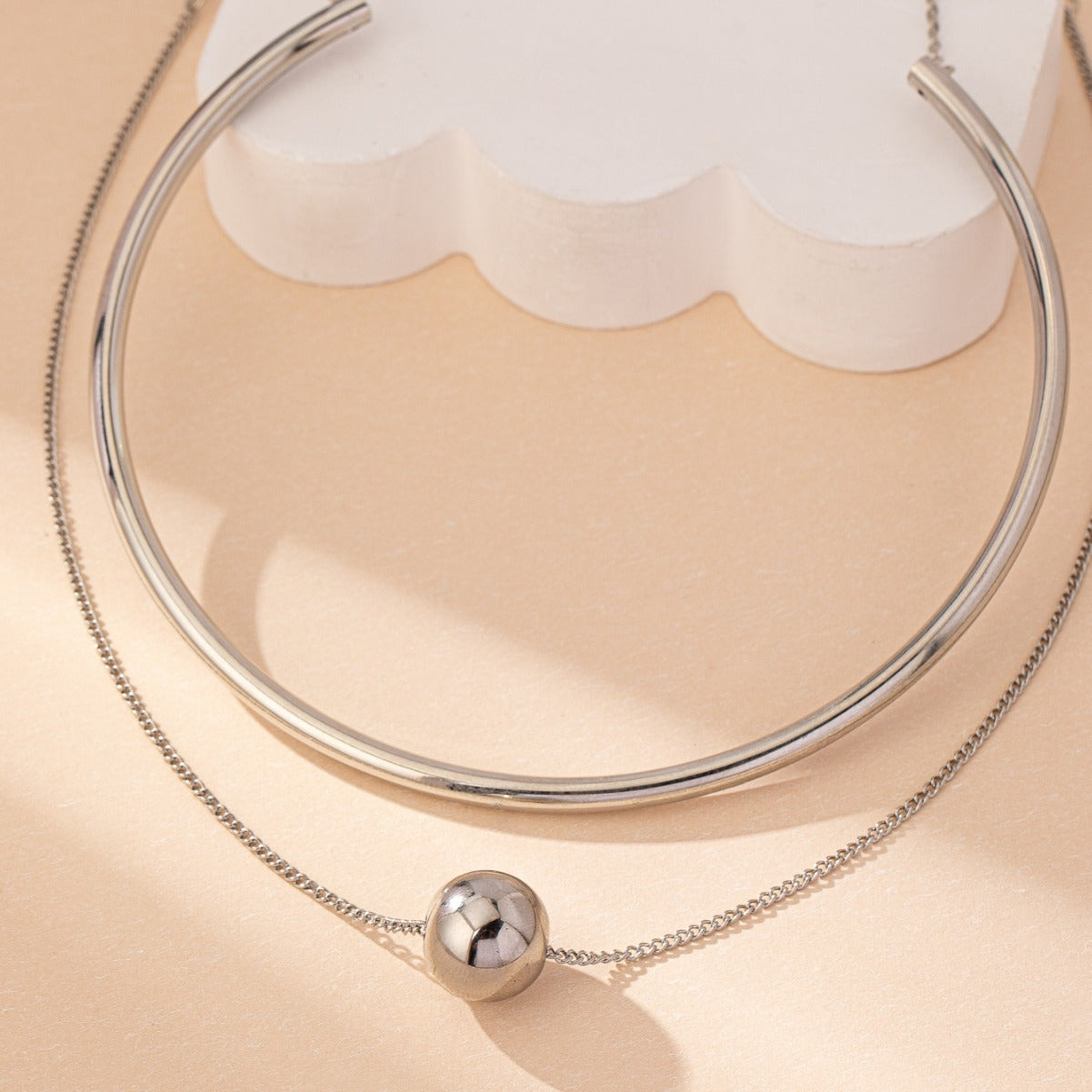 Minority Simple Style All-match Laminated Ball Necklace Collar Combination