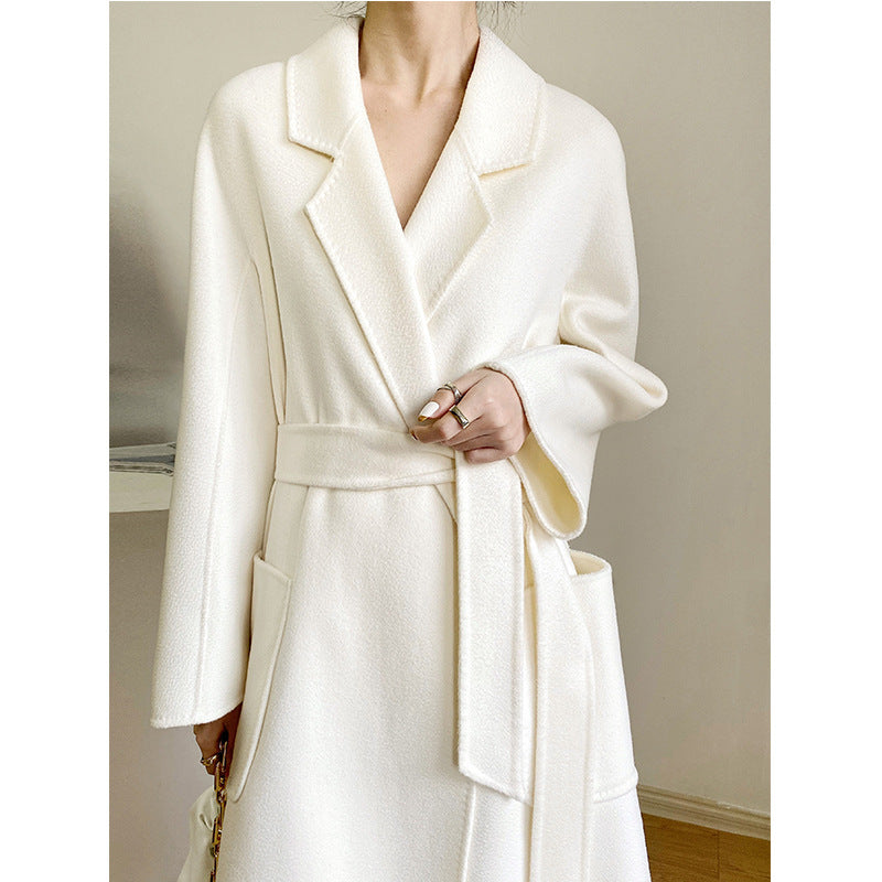 Fashion Double-sided Cashmere Water Ripple Coat