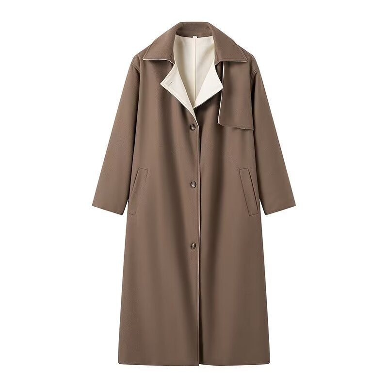 Long Style Temperament Woolen Coat