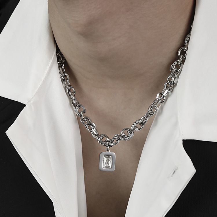 Hip Hop Square Zircon Necklace