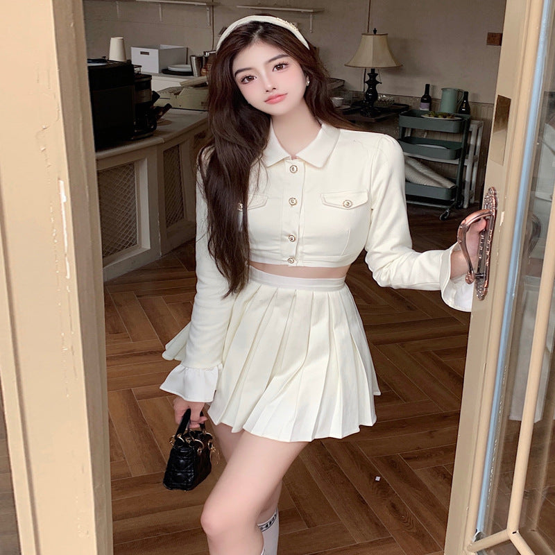 Pleated Skirt Suit Western Two-piece Women