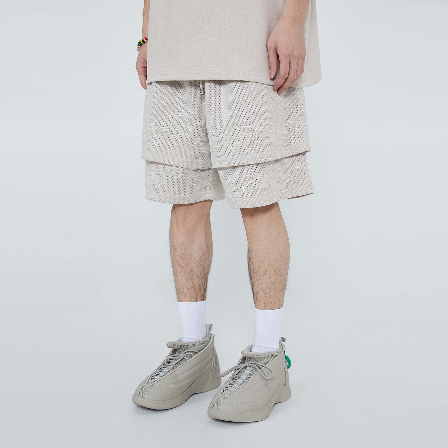 Thorns Fake Two-piece Shorts Male Hip Hop