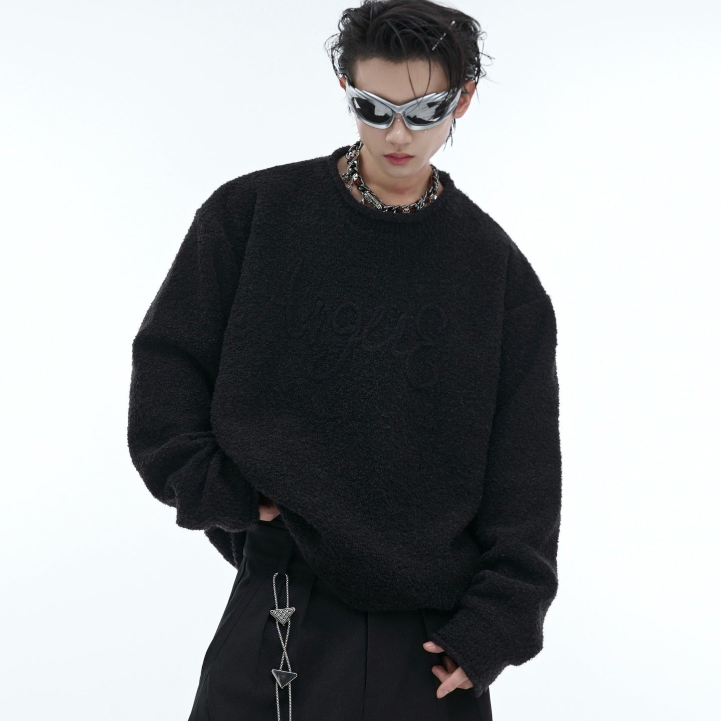 Pull brodé stéréo en peluche Niche