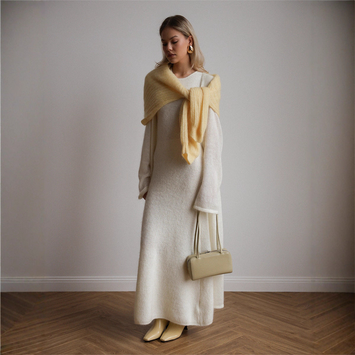 Ensemble deux pièces cardigan, cardigan tricoté, robe sans manches