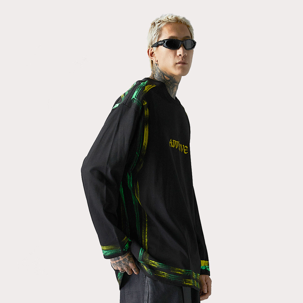 T-shirt à manches longues avec lettres imprimées