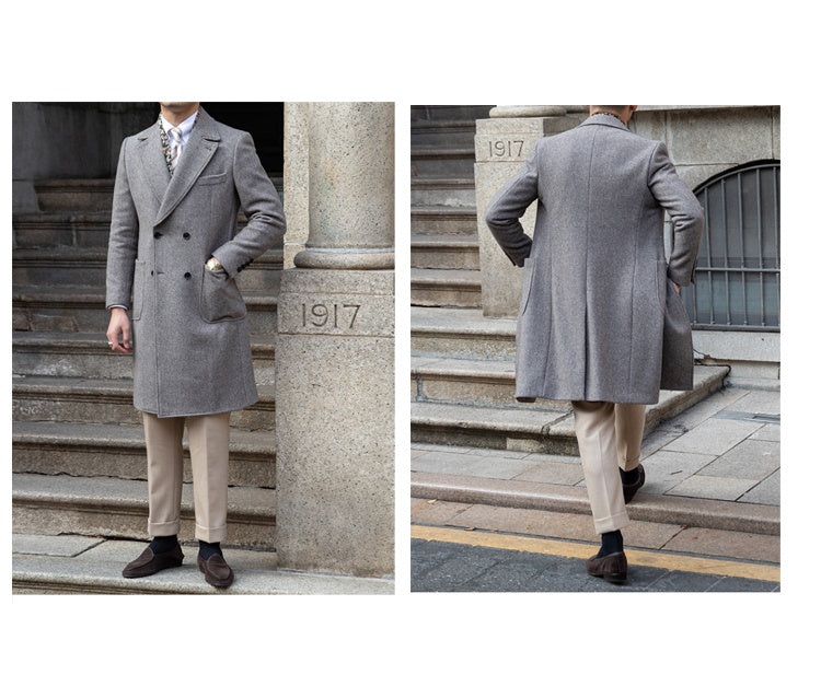 Men's Winter Warm Vintage Wool Long-cut Coat