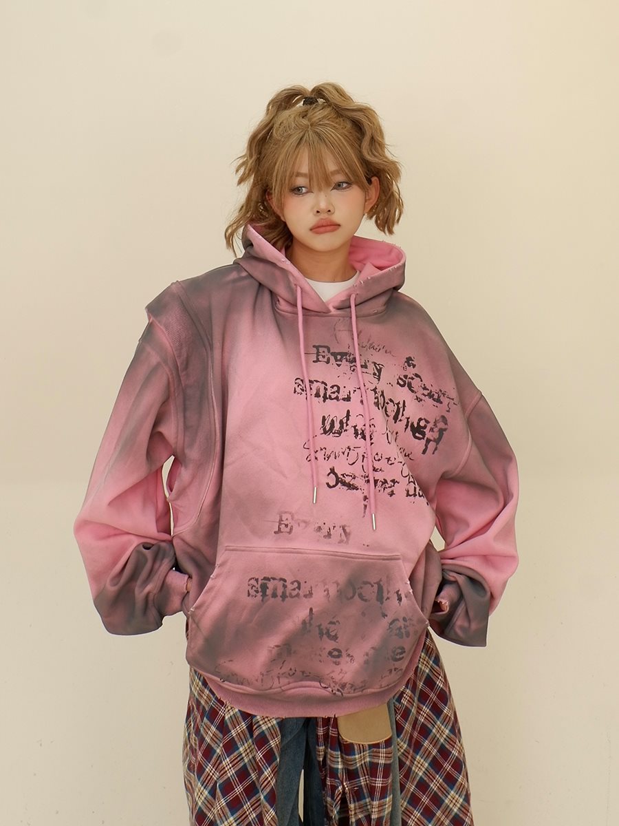 Pull à capuche ample deux pièces pour femme