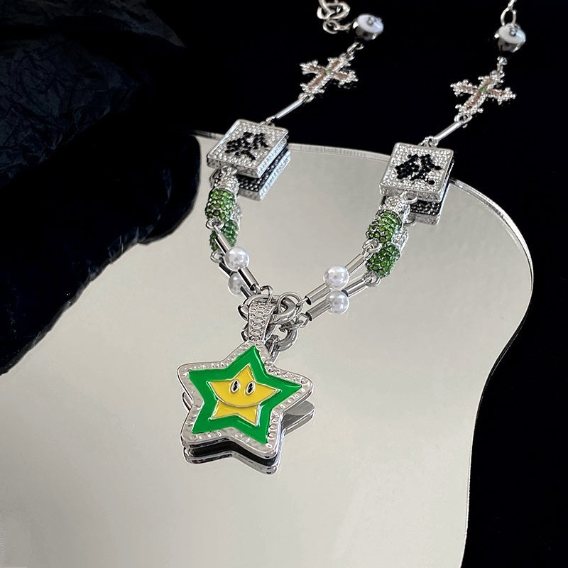 Hip Hop Couple Lucky Star  Fortune Necklace