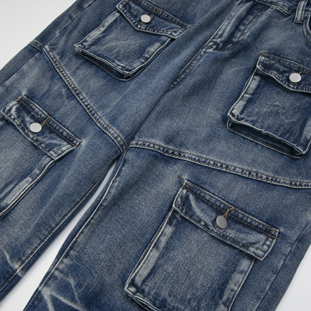 Pantalon droit ample tie-dye pour hommes et femmes, style punk et streetwear