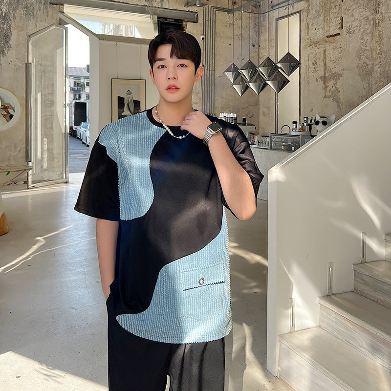 T-shirt à manches courtes en denim tendance