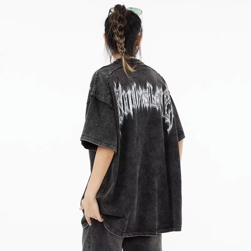 T-shirt d'été à manches courtes pour amoureux, imprimé lettres