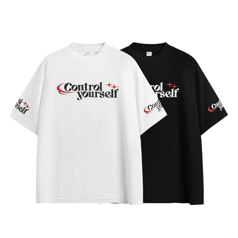 Men's Clothing Print T-shirt Loose Letters