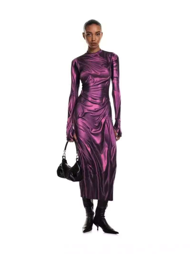 Printed High Waisted Slim Fit Dress