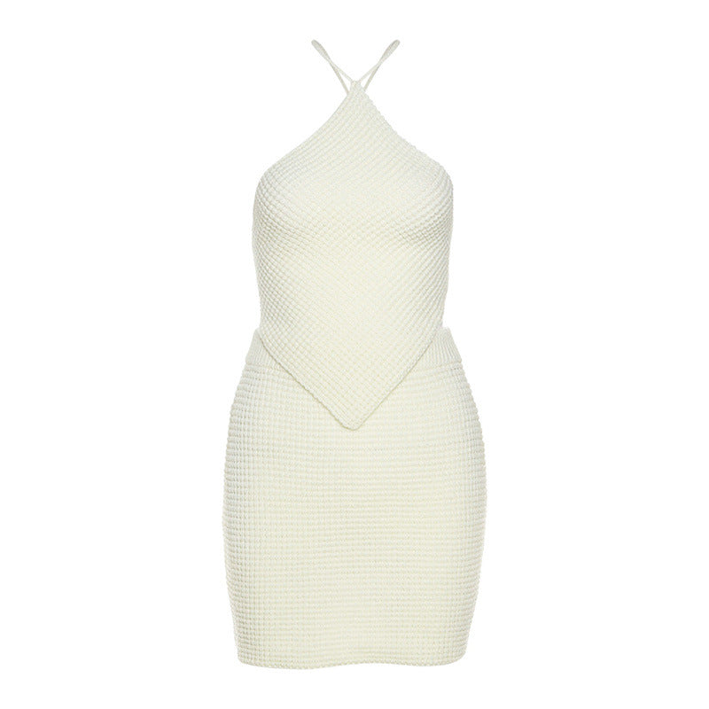 Women's High Waist Bag Hip Knitted Skirt Suit