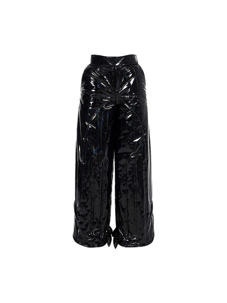 Pantaloni casual in cotone con profilo lucido, pantaloni invernali imbottiti in cotone da uomo