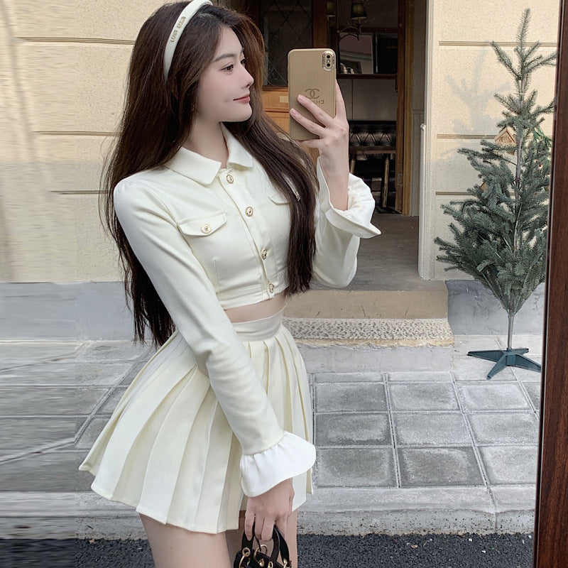Pleated Skirt Suit Western Two-piece Women