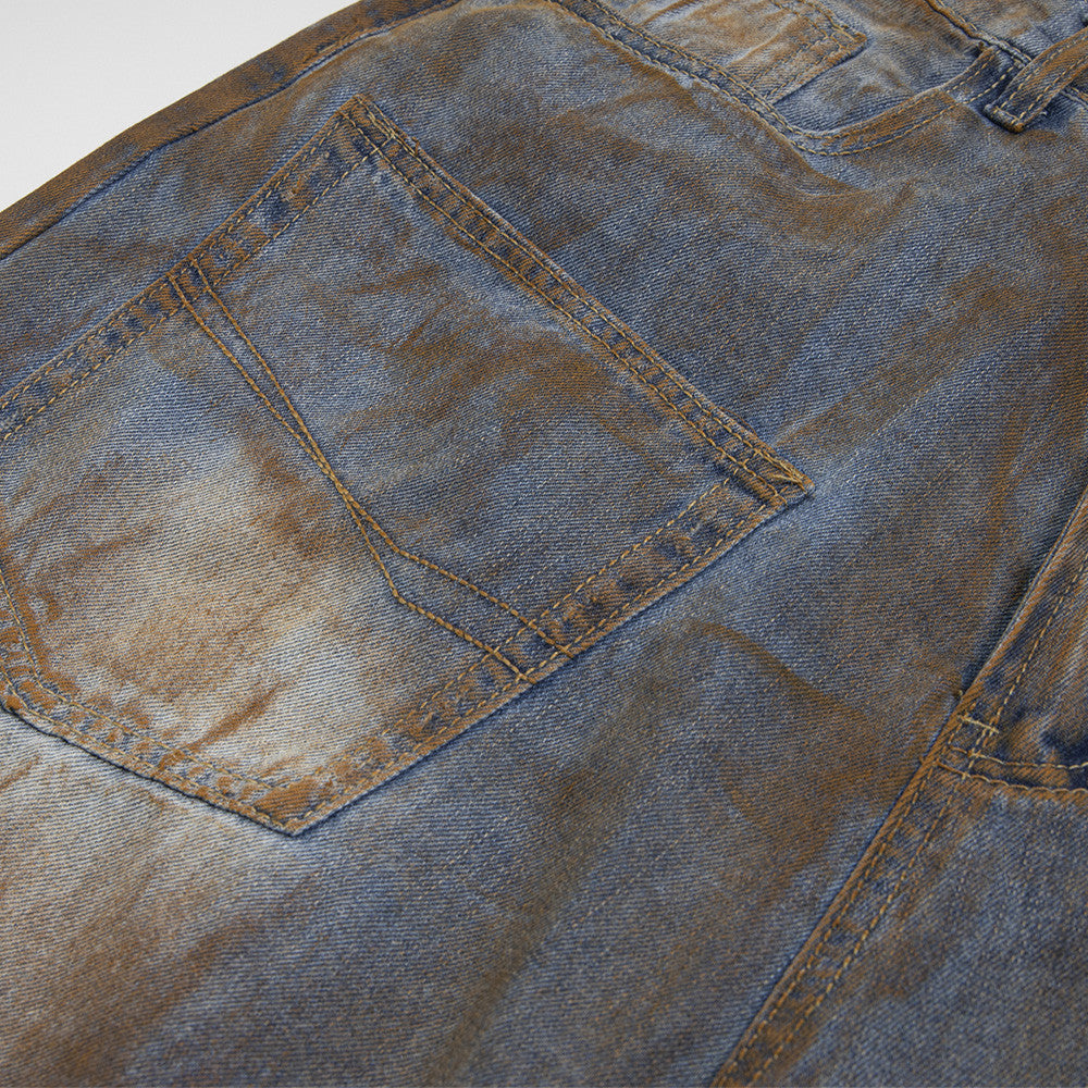 Pantaloncini in denim con stampa a getto d'inchiostro alla moda per uomo e donna