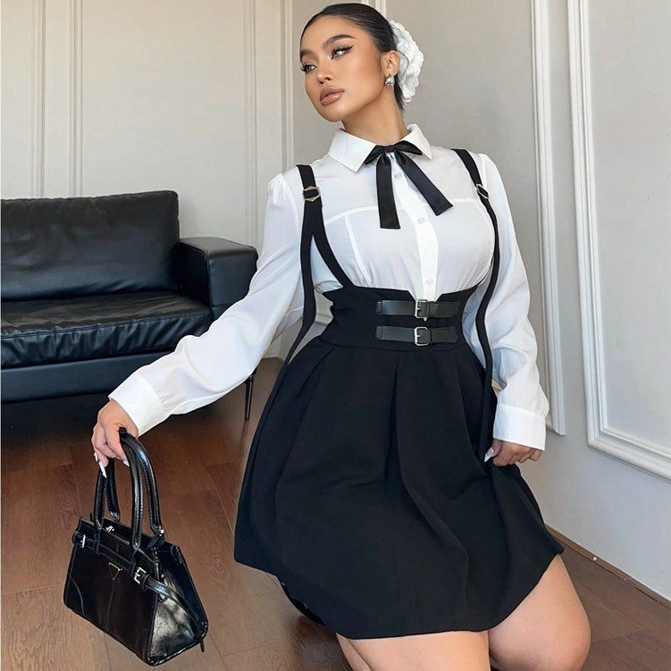 Robe dos nu décontractée à volants, unie et taille haute