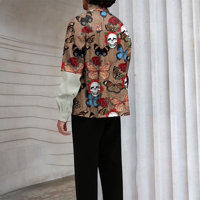 Men's Shirts Trendy Long-sleeved Printing Shirt Jacket