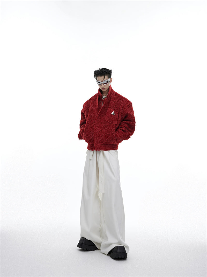 Woolen Silhouette Cropped Jacket