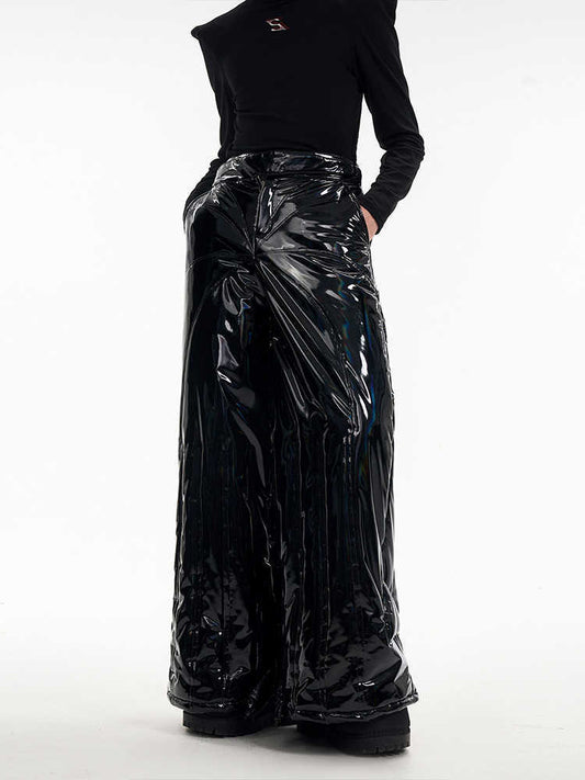 Pantaloni casual in cotone con profilo lucido, pantaloni invernali imbottiti in cotone da uomo