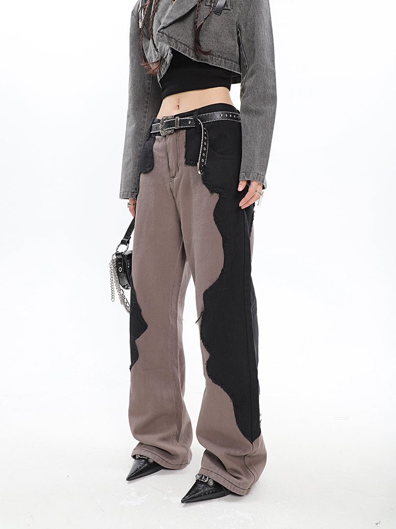 American Retro Niche Design High Waist Wide Leg Pants