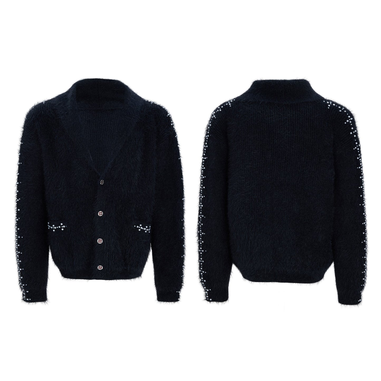 Mens Warm Thickened Sweater With Striped Pattern