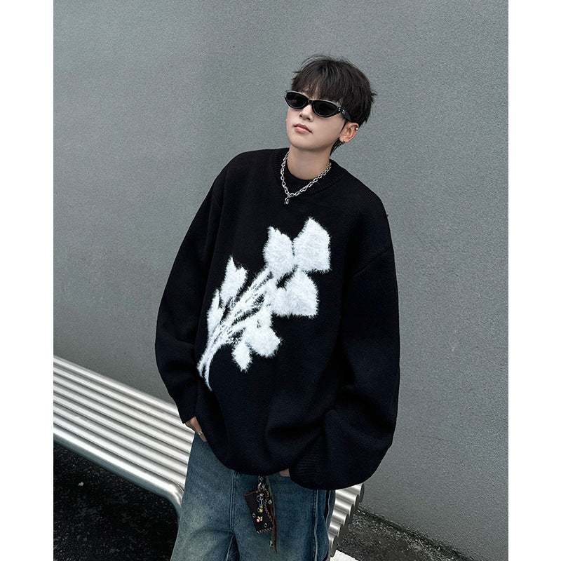 Autumn And Winter New American Retro Brocade Sweater Men's Loose Sweater