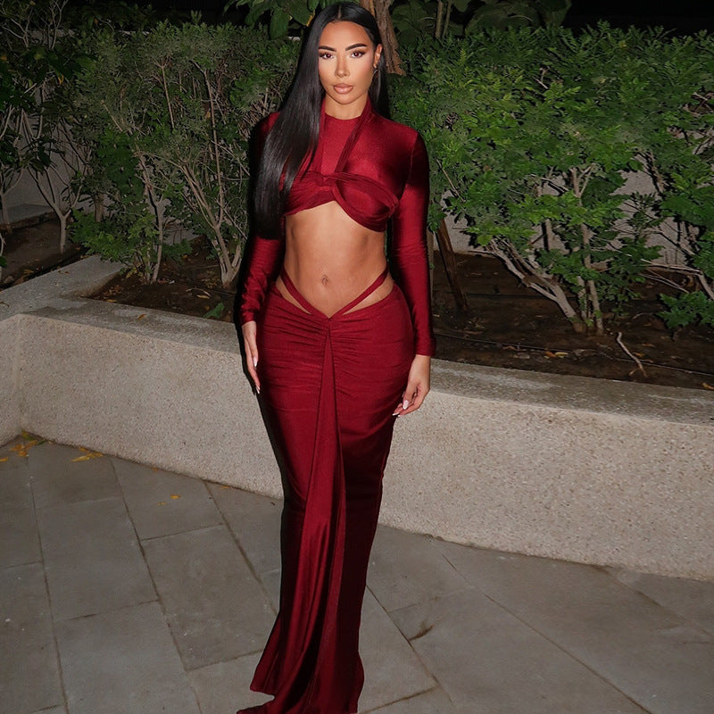 Costume tendance à manches longues et col rond