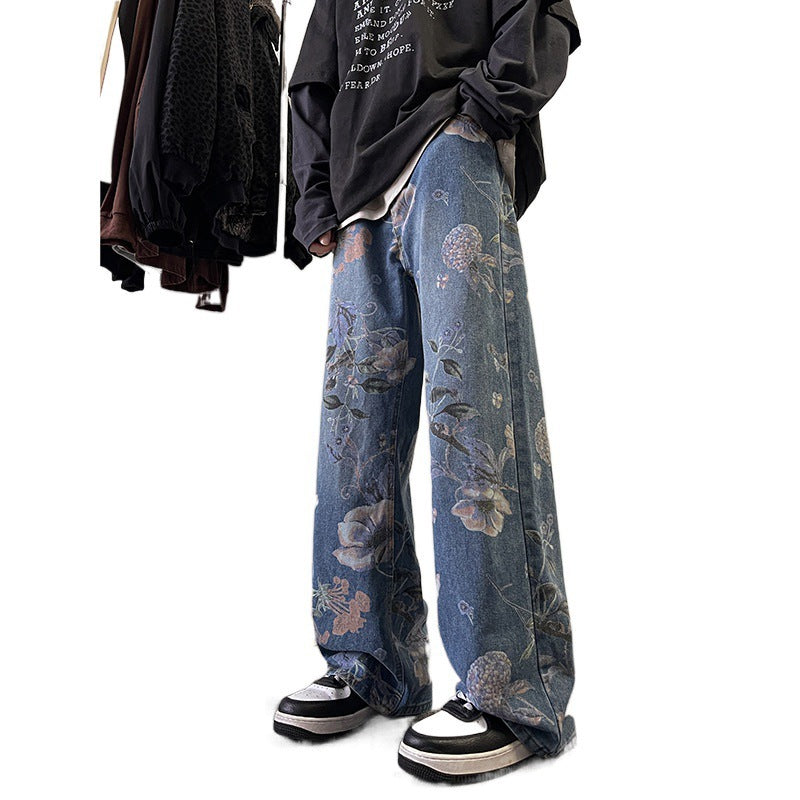 Jeans Loose Straight Design Trousers