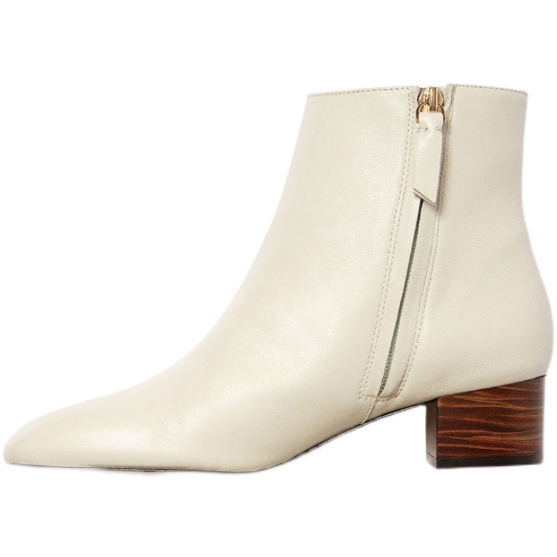 Bottines zippées MD pour femmes, chaussures tout cuir