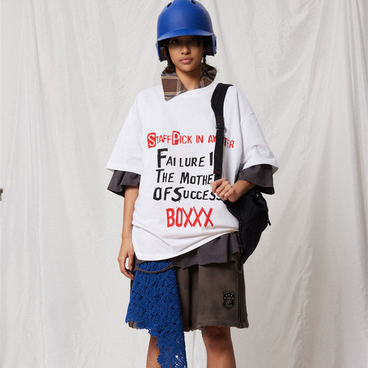 Letter Print Loose Casual T-shirt Men