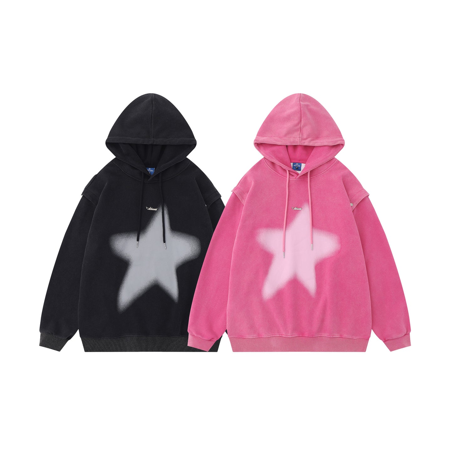 American-style Printed Distressed Detachable Sweater Autumn Couple Loose Top