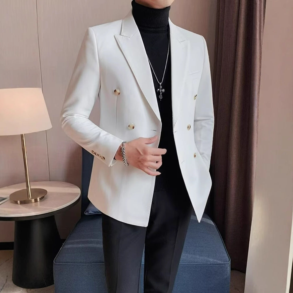 Simple Solid Color Casual Double-breasted Jacket