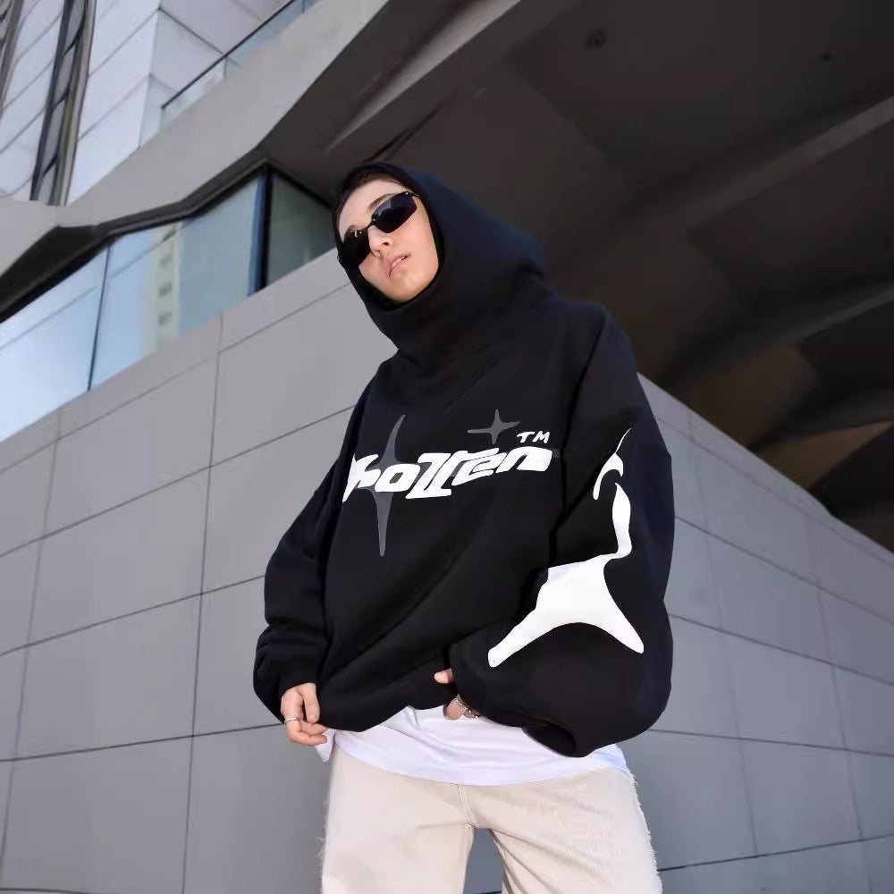 Loose-fitting Hoodie Y2g Star Letters Printed Casual Turtleneck Top