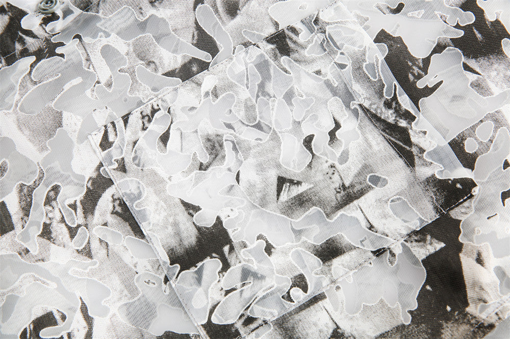 Tie-dyed Contrast Color Short-sleeved Shirt For Men