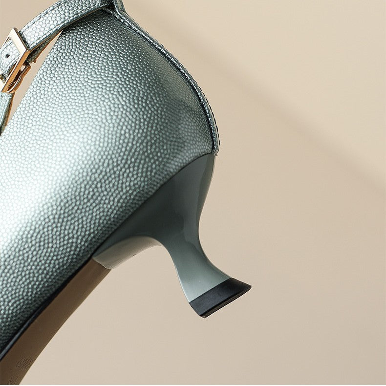 Chaussures de travail pointues à talons fins et péplum OL Temperament