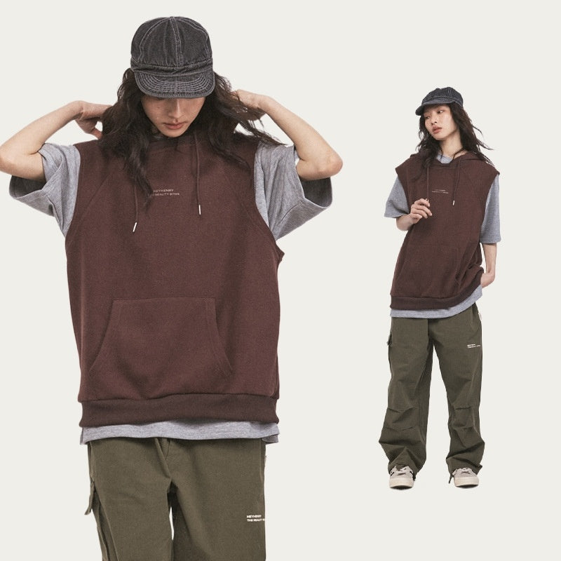 Gilet de couple américain de grande rue, marque de mode extérieure, mode rétro