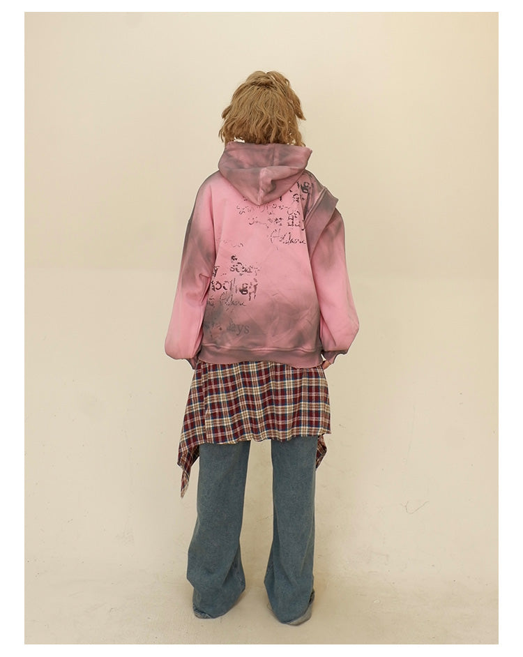 Pull à capuche ample deux pièces pour femme