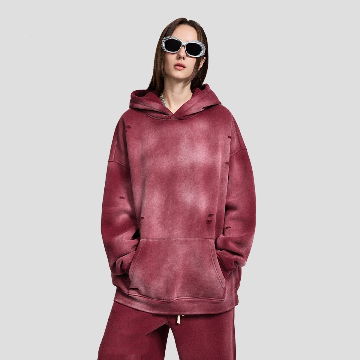 Sweater Loose Wash Worn-out Fleece