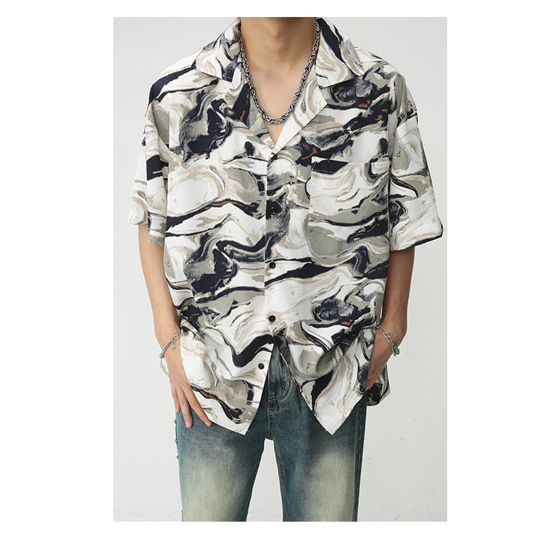 New Loose Floral Tie-dyed Short Sleeve Casual Retro Shirt
