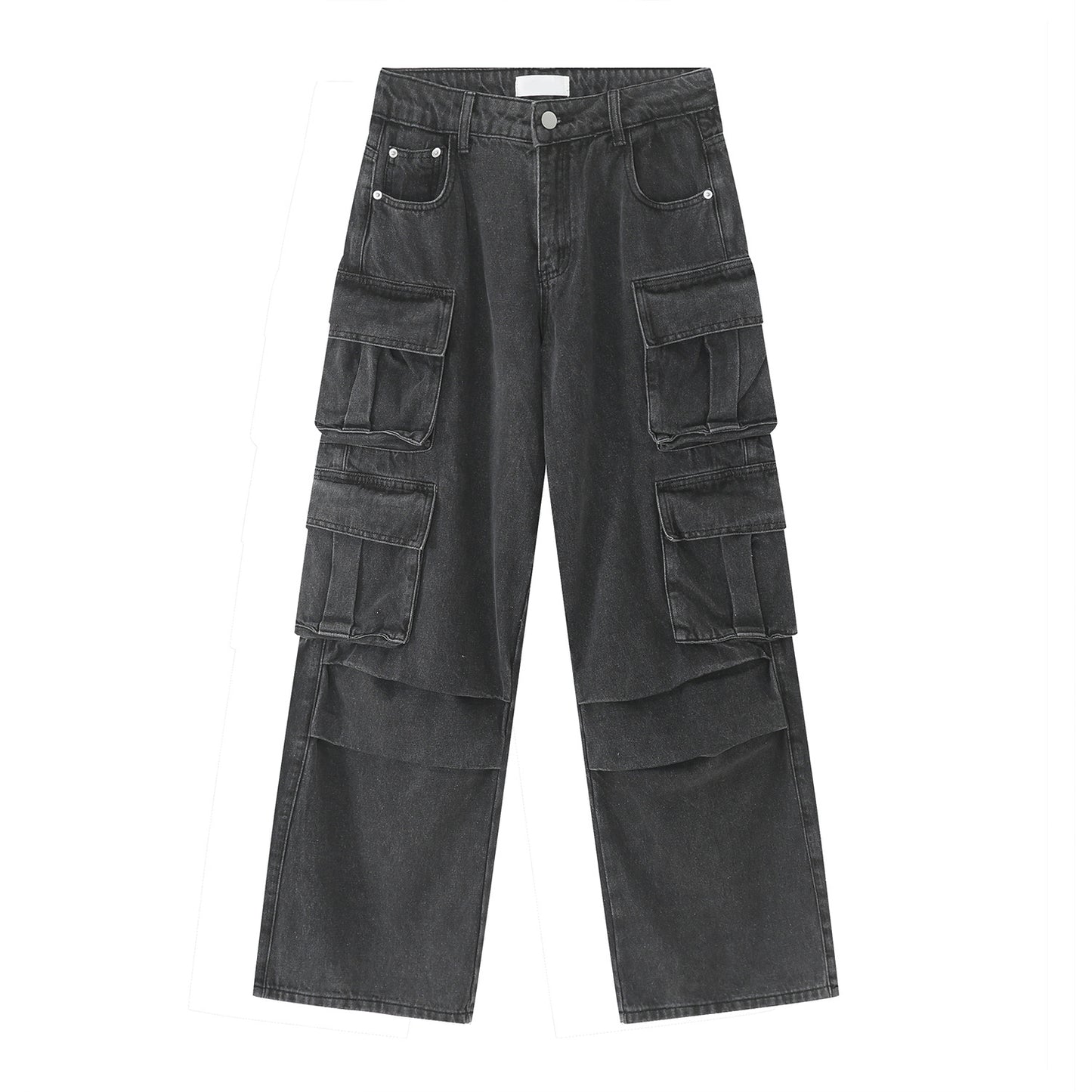 Loose Wide Leg Stitching Design Hip Hop Ripped Jeans