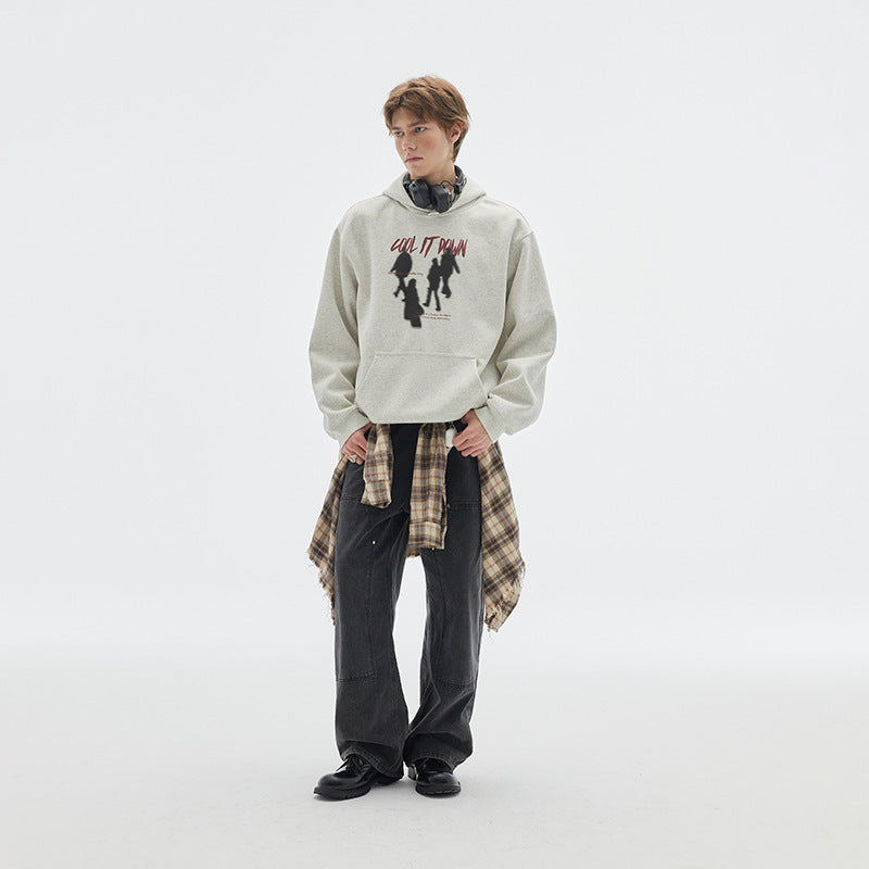 Autumn New Character Hooded Sweater Men's Loose Top