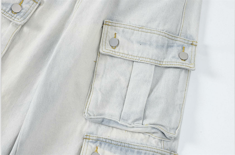 Fashion Personalized Washed Denim Overalls Men