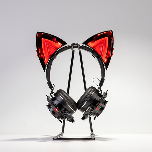 Accessoires pour casque audio, couvre-chef, pince à cheveux, filet rouge mignon